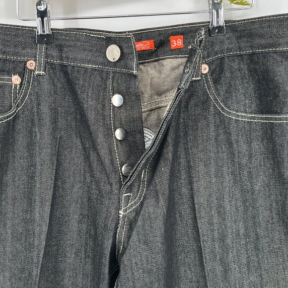 Ed Hardy Rare Y2K Baggy Jeans Men’s 38  Japan Serpent Snakes Tigers Black Denim - Picture 6 of 11